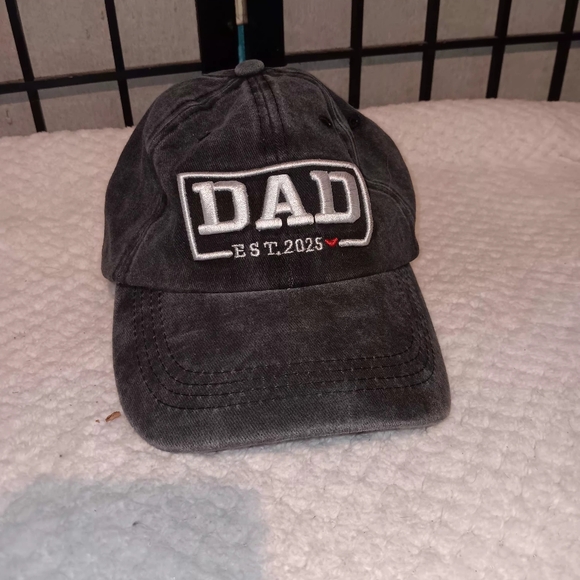 Other - DAD Embroidered Baseball Cap in Washed Black